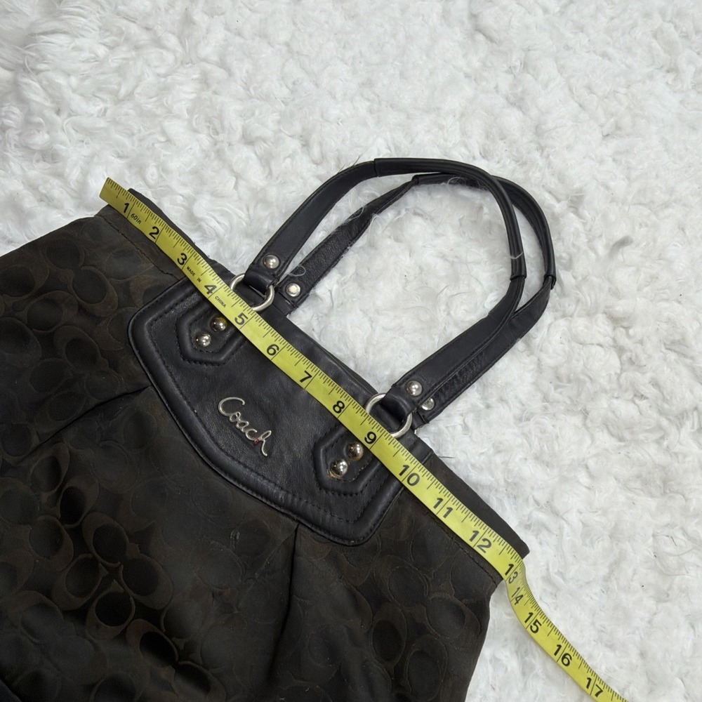 Vintage Y2K Coach Ashley Signature Shoulder Bag "Big C" Canvas Black Brown Purse - Picture 8 of 13